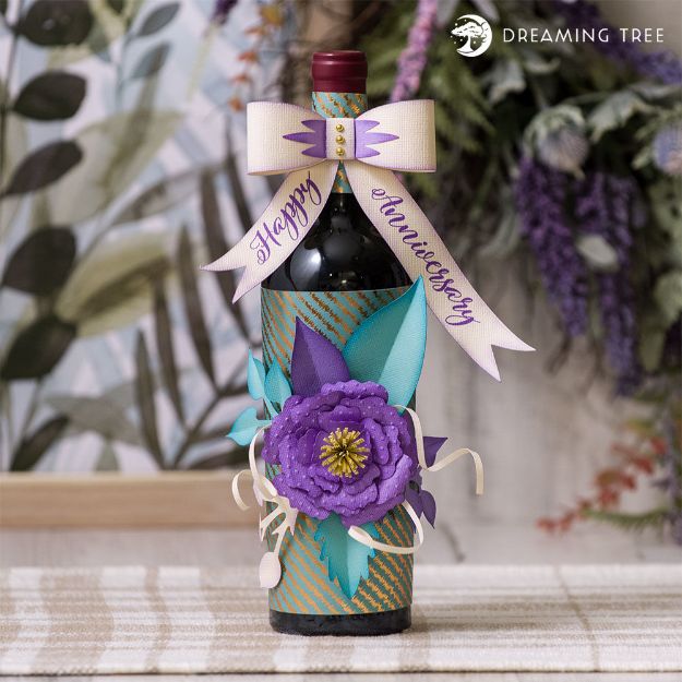Picture of Anniversary Wine Bottle Wrapper SVG
