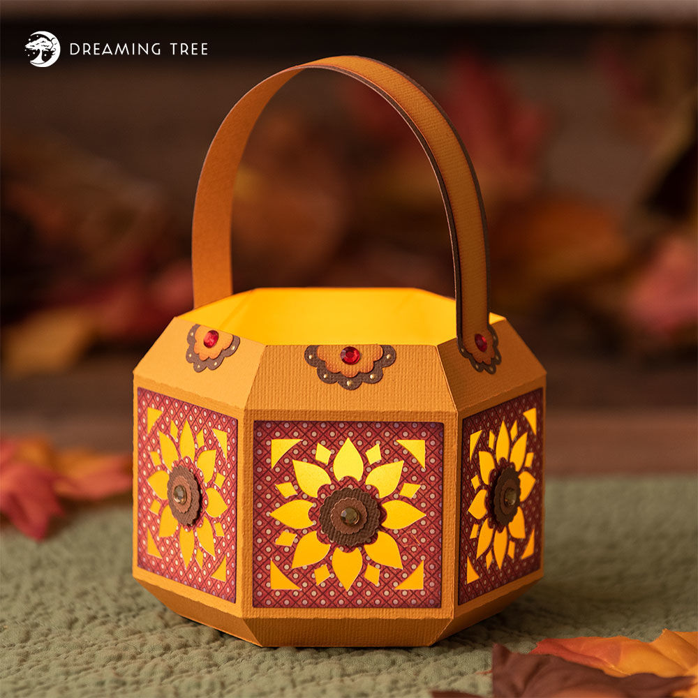 Sunflower Tea Light Lantern SVG - SVG Files For Cricut and Silhouette