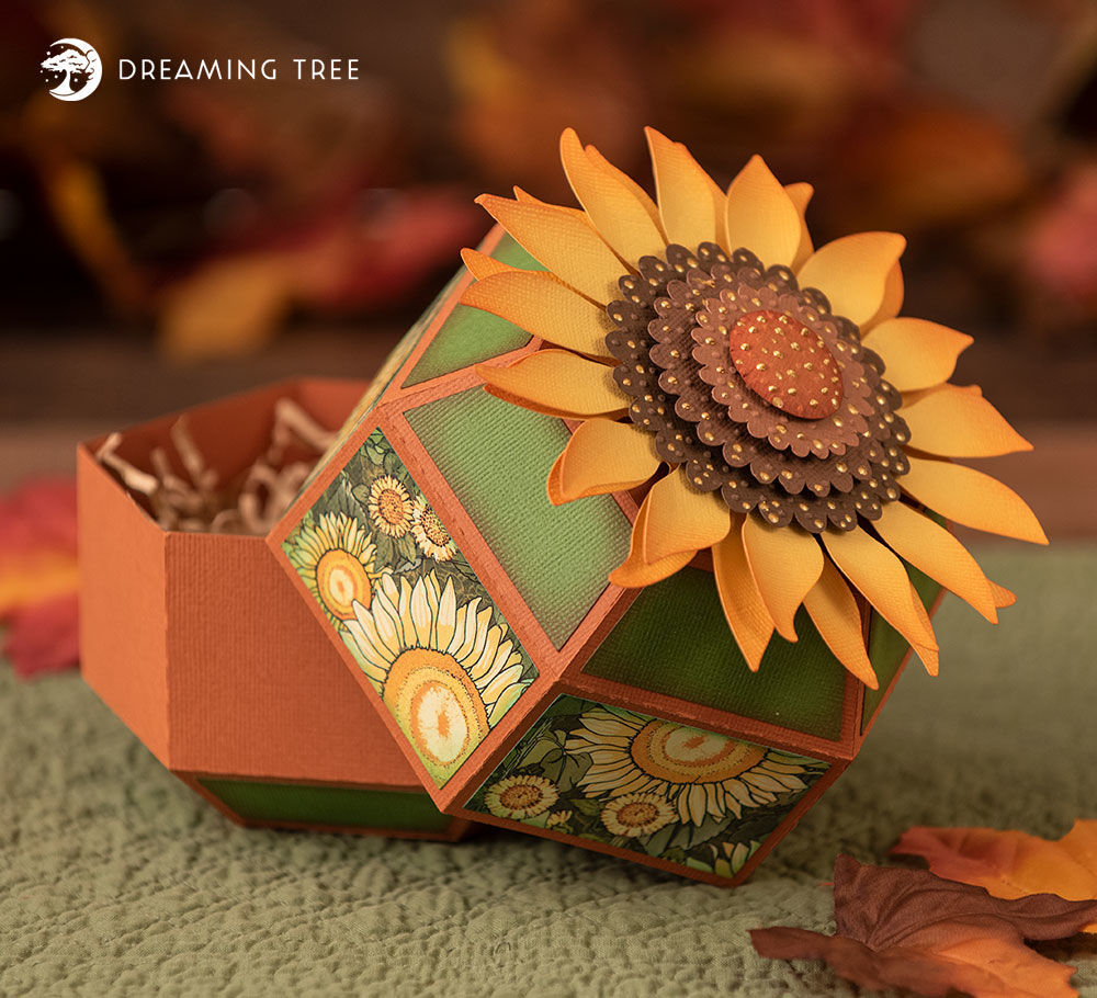Sunflower Gift Box SVG - SVG Files For Cricut and Silhouette - 3DSVG.com