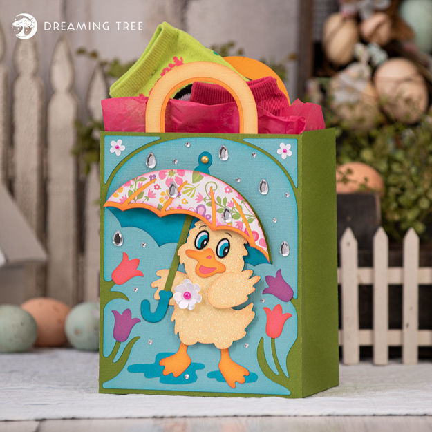 Easter Duck Gift Bag With Umbrella