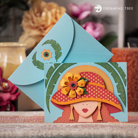 Lady Hat Greeting Card Sunny