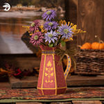 Aster 3D Flowers And Pitcher Vase
