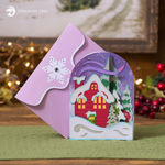 Christmas Scene Cottage Z Fold Card