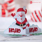 Holly Jolly Santa Claus Christmas Pop Up Card
