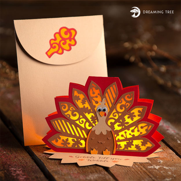 Free Thanksgiving Turkey Tea Light Card