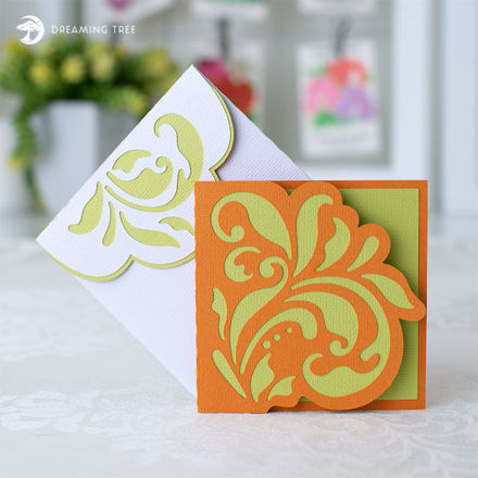 Floral Note Card (Free SVG)