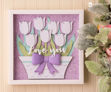 Tulip Basket Paper Sculpture Shadow Box