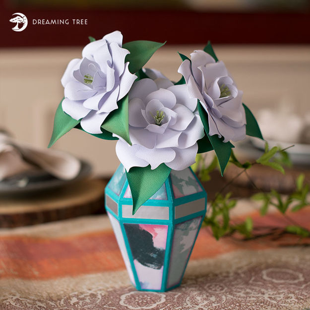 Gorgeous Gardenias3D Flowers With Vase
