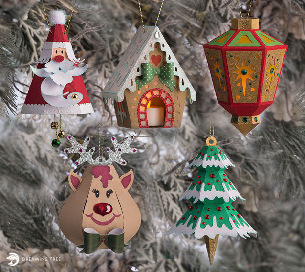 Merry Christmas Ornaments SVG Bundle - SVG Files For Cricut and