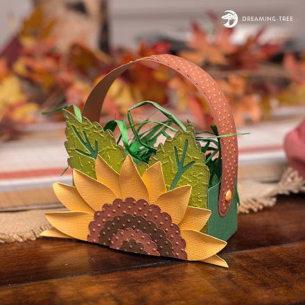 Autumn Sunflower Treat Basket Freebie