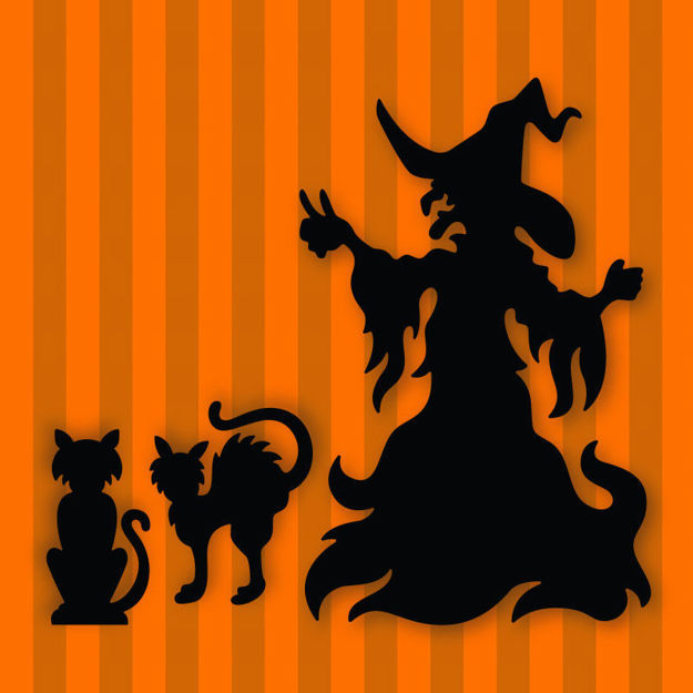 Halloween Witch and Cats (Free SVG)