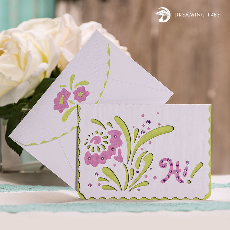 Floral Greeting Card Svg Files For Silhouette And Cri