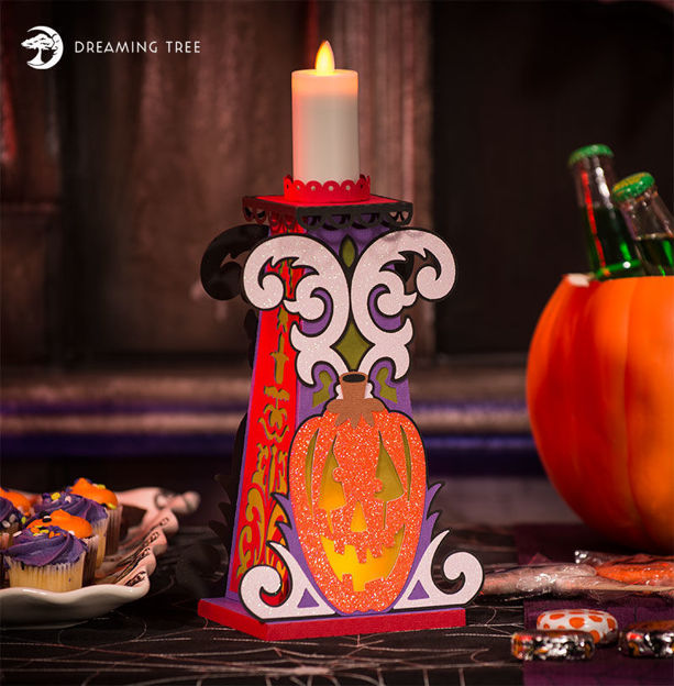 Halloween Pumpkin Jack-O-Lantern Candle Holder