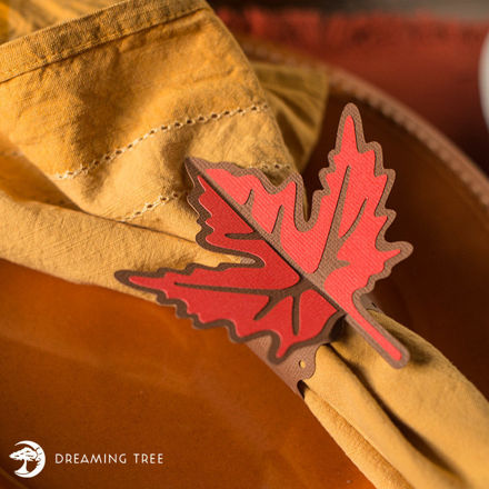 Autumn Leaf Napkin Ring (Free SVG)