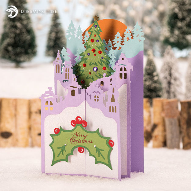 Christmas Village Cascade Card SVG
