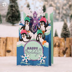 Happy Holidays Cascade Penguin Card