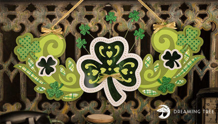 St. Patricks Day 3 Leaf Clover Banner