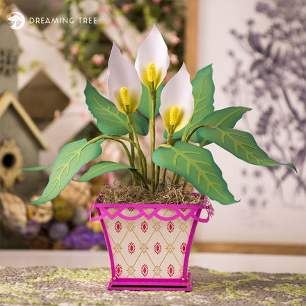 Peace Lily 3D Flower and Pot