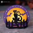 Halloween Decor Cat Tea Light With Bats