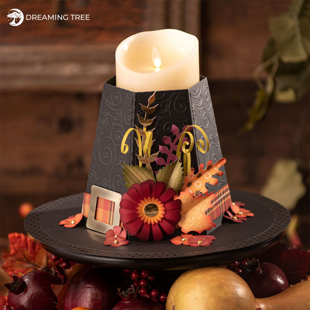 Thanksgiving Centerpiece Pilgrim Hat Candle Holder