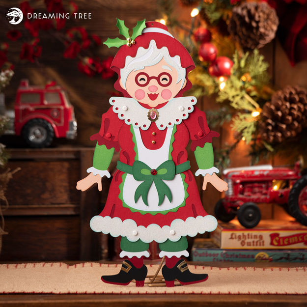 Jolly Jointed Pose-able Mrs. Claus SVG