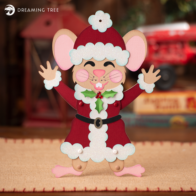 Jolly Jointed Christmas Mouse (Free SVG)