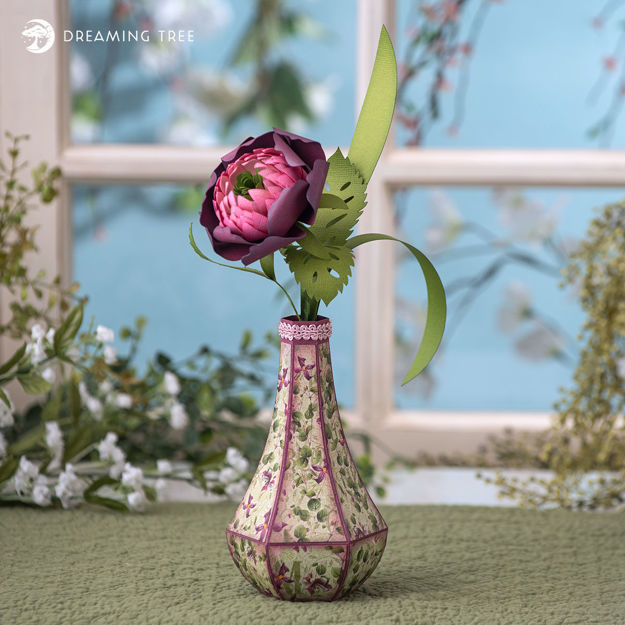 Vintage Bud Vase & Flower SVG