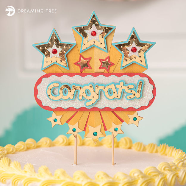 Congrats Cake Topper SVG