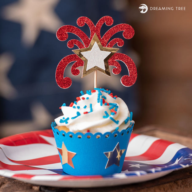 4TH of July Cupcake Topper (Free SVG)