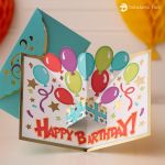 Happy Birthday Balloons Pop Up Card SVG