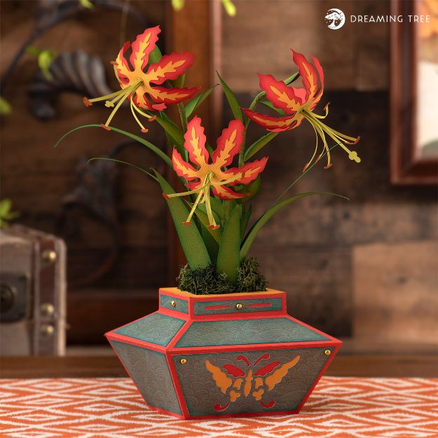 Flame Lily Planter SVG