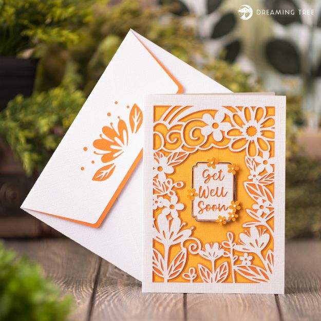 Floral Get Well Card SVG