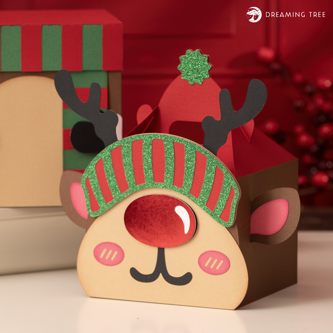 Rudolph Gnome Gift Box SVG Premium SVG File for Cricut, Silhouette CAMEO, ScanNCut SVG Files