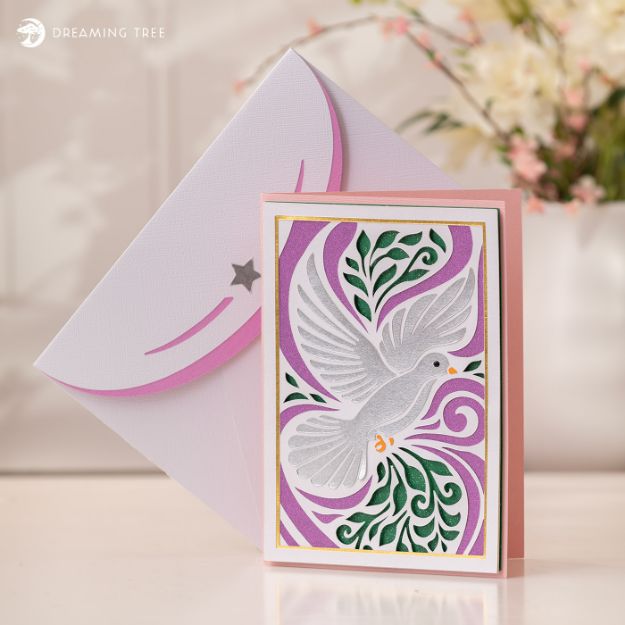 Dove Flourish Card SVG