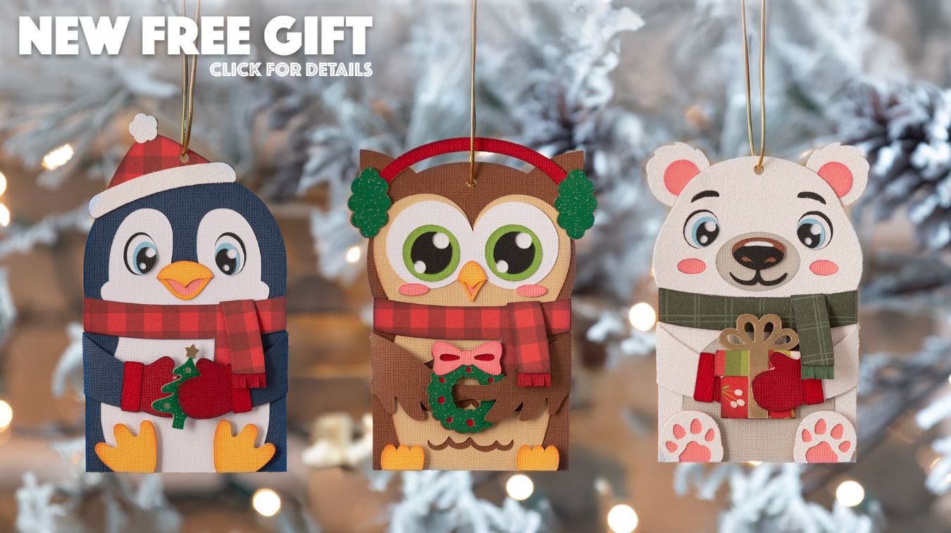 POLAR PALS GIFT CARD ORNAMENTS SVG BUNDLE - NEW FREE GIFT